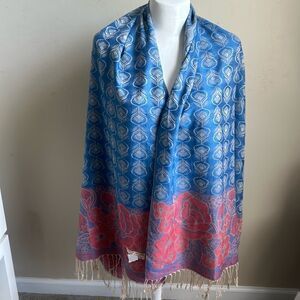 Pashmina 100% Cashmere Floral Wrap/Scarf